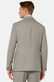 Dwurzędowy jasnoszary garnitur w prążki z czystej wełny, light grey, hi-res