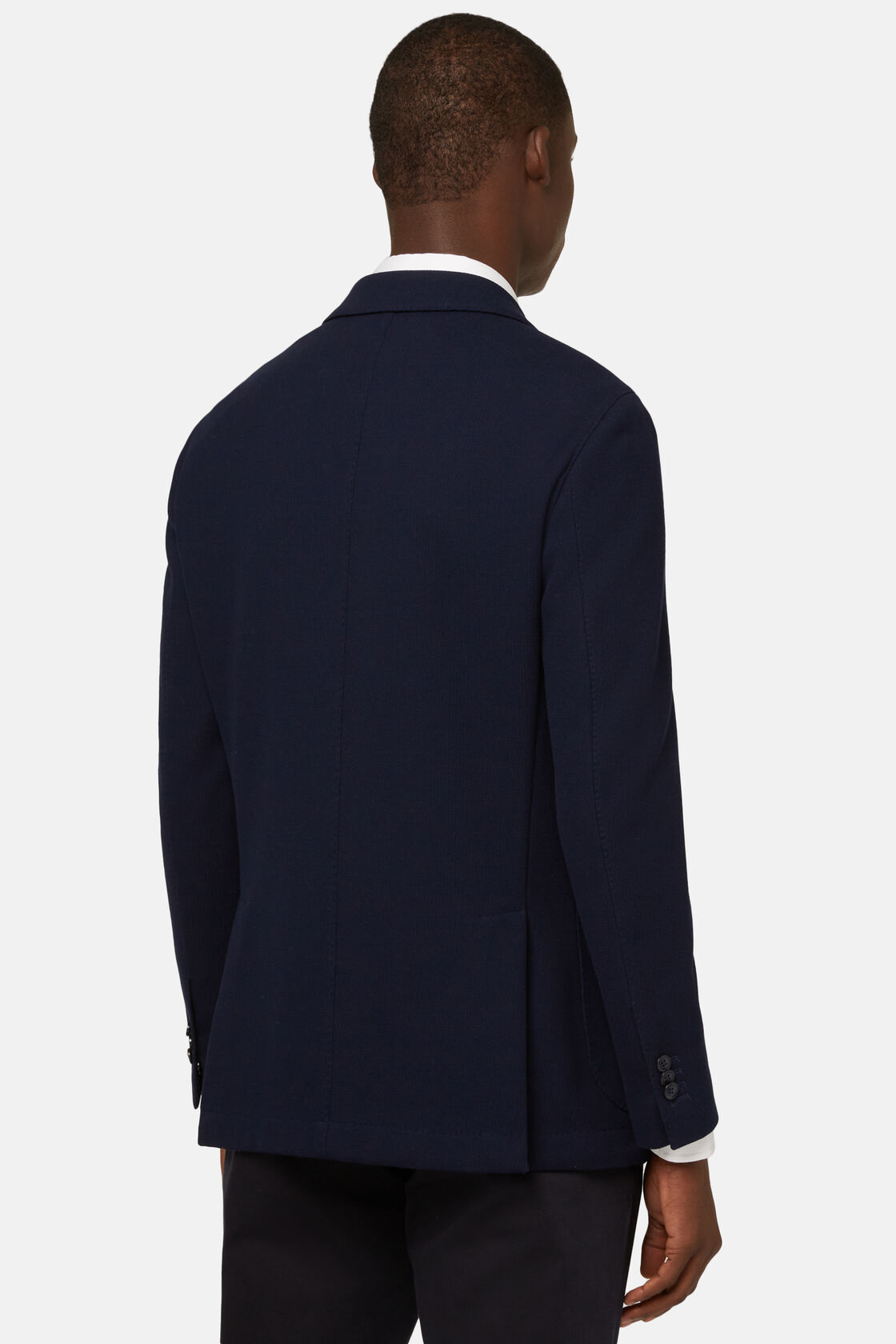 Navy Cotton B Jersey Jacket, Navy blue, hi-res