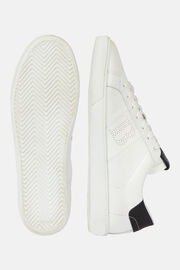 White and Black Leather Trainers, Black - White, hi-res