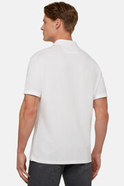 Spring Polo Shirt in Sustainable High-Performance Piqué, White, hi-res