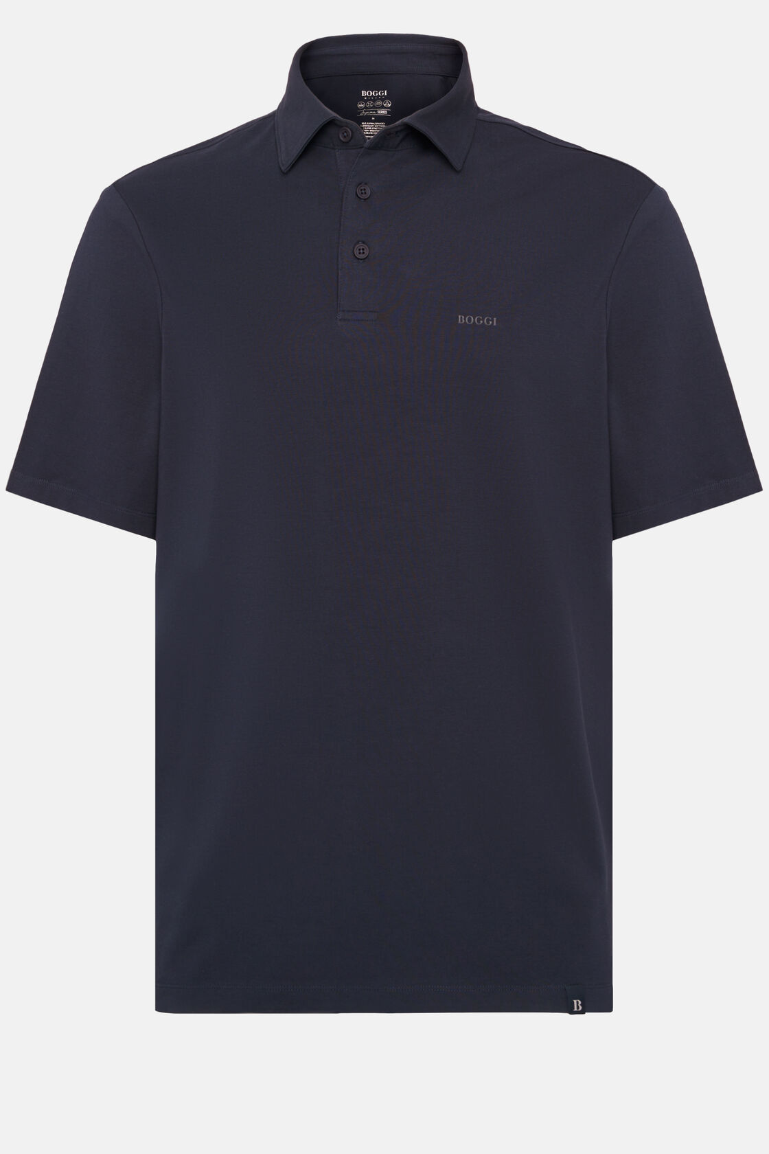 Polo Shirt In Stretch Supima Cotton, Navy blue, hi-res