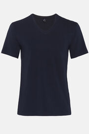 T-shirt In Jersey Di Cotone Elasticizzato, Navy, hi-res