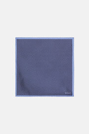 Floral Silk Pocket Square, Navy blue, hi-res