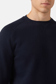Crew Neck Cotton Sweatshirt, Navy blue, hi-res