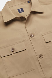 Dove Grey Tencel/Cotton Camp Overshirt, Taupe, hi-res