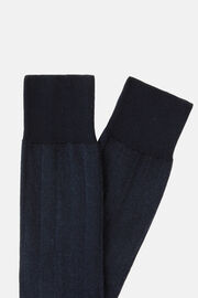 Gerippte Vanisé-Socken Aus Baumwollmischung, Navy blau, hi-res