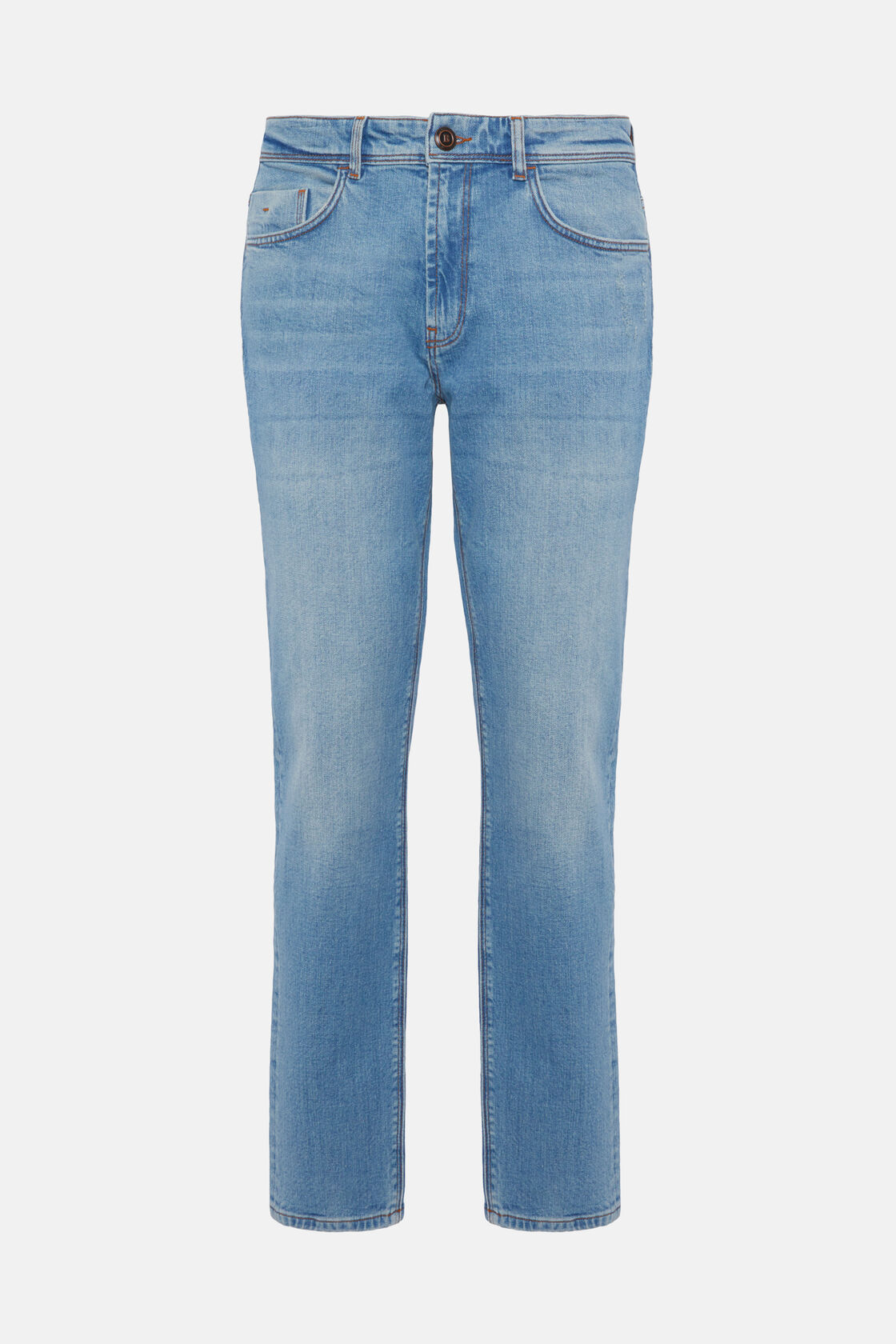 Lichtblauwe stretch denim jeans, Light Blue, hi-res