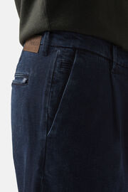 Trousers in Dark Blue Stretch Denim, Indigo, hi-res