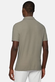 Βαμβακερό κρεπ μπλουζάκι τύπου πόλο, Taupe, hi-res