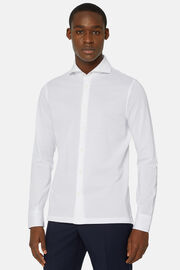 Polo Camicia In Piquè Filo Di Scozia Slim Fit, Bianco, hi-res
