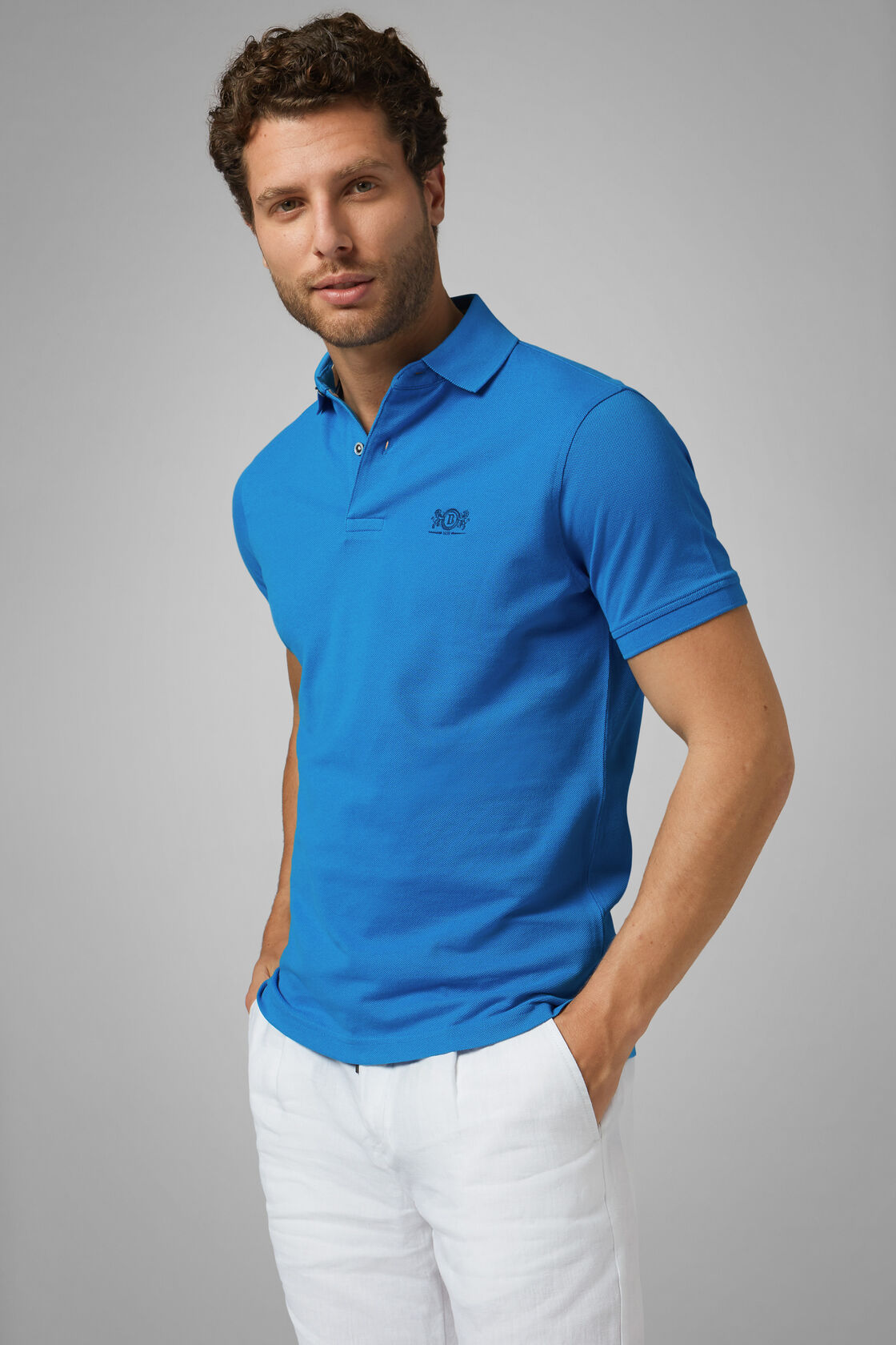 Turquoise Cotton Piqué Polo Shirt Boggi