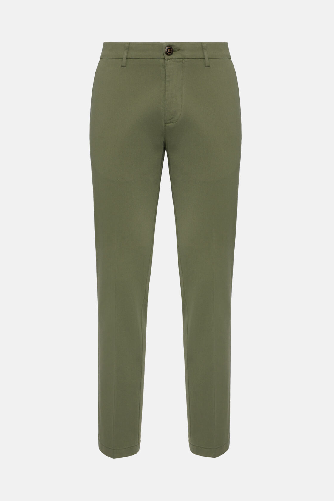 Stretch Cotton/Tencel Trousers, Military Green, hi-res