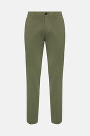 Spodnie z elastycznej bawełny i tencelu, Military Green, hi-res