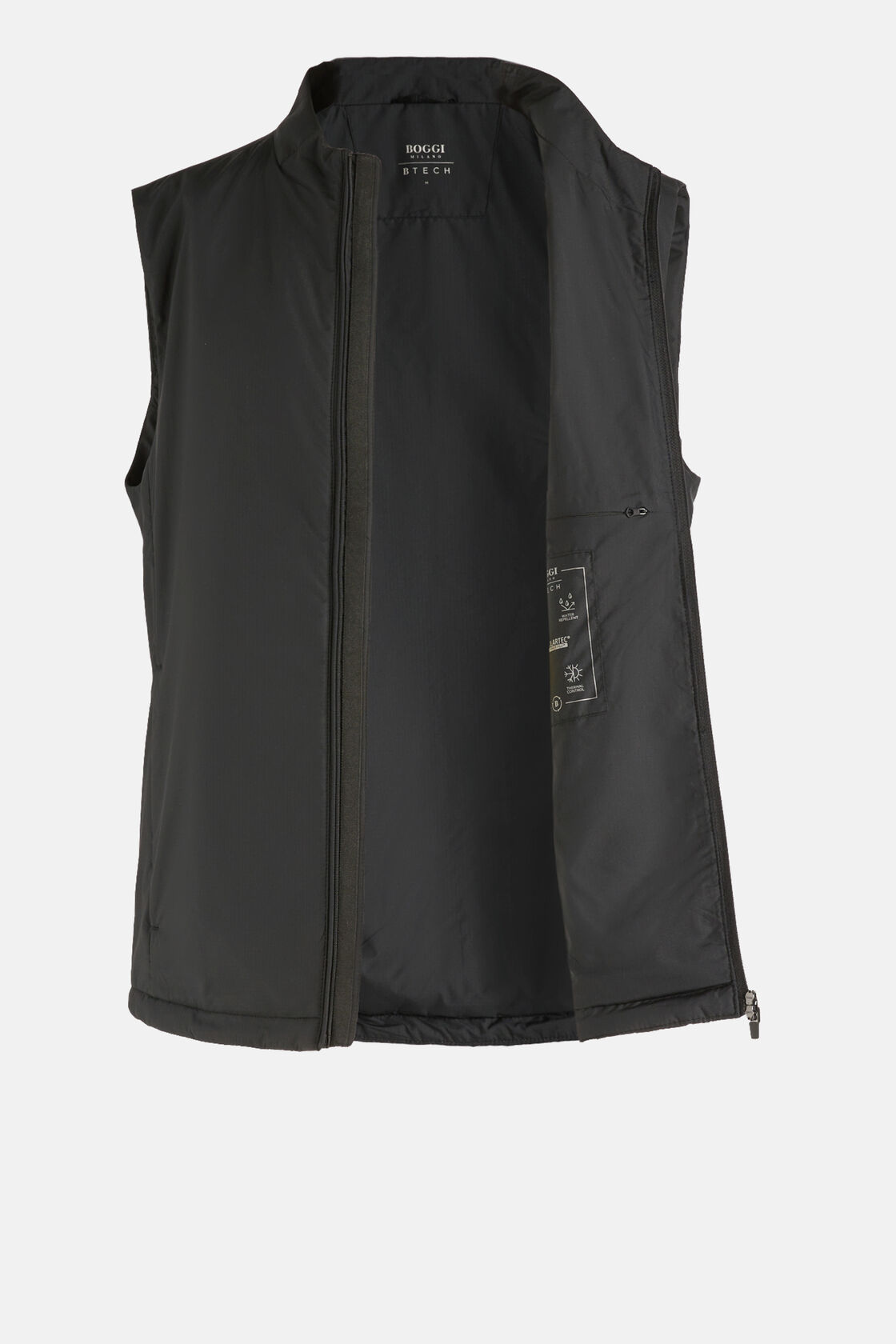 Alpha B Tech recycled fabric padded waistcoat, Black, hi-res