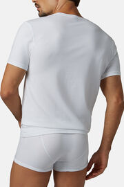 Camiseta En Punto De Algodón Elastificado, Blanco, hi-res