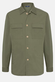 Stretch Cotton/Nylon Link Shirt Jacket, Green, hi-res