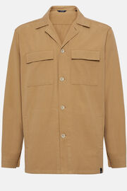 Link Shirt Jacket in Cotton and Lyocell, Beige, hi-res