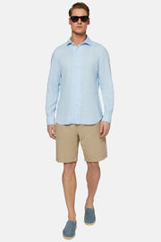 Cotton Linen Bermuda Shorts, Beige, hi-res