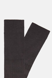 Ribbed Cotton Lisle Socks, Dark Grey, hi-res