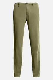 Pantaloni In Cotone Tencel Elasticizzato, Militare, hi-res