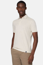 Cotton Piqué Polo Shirt, Sand, hi-res
