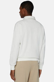 Bluza z zamkiem błyskawicznym z mieszanki bawełny organicznej, White, hi-res
