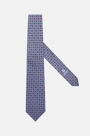 Zijden stropdas met geometrisch patroon, Light Blue, hi-res