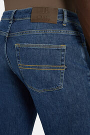 Jeans In Denim Elasticizzato Blu Scuro, Blu Scuro, hi-res