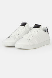 White and Black Leather Trainers, Black - White, hi-res