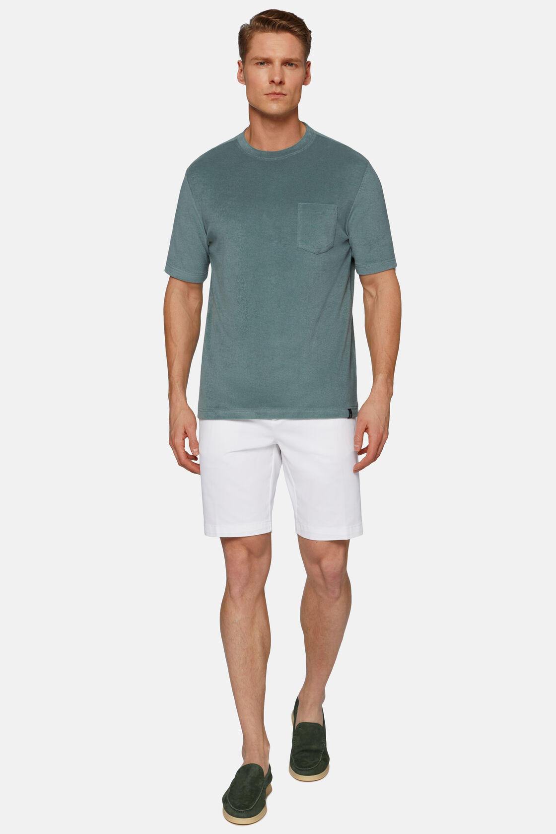 T-Shirt In Cotone Nylon, Verde, hi-res