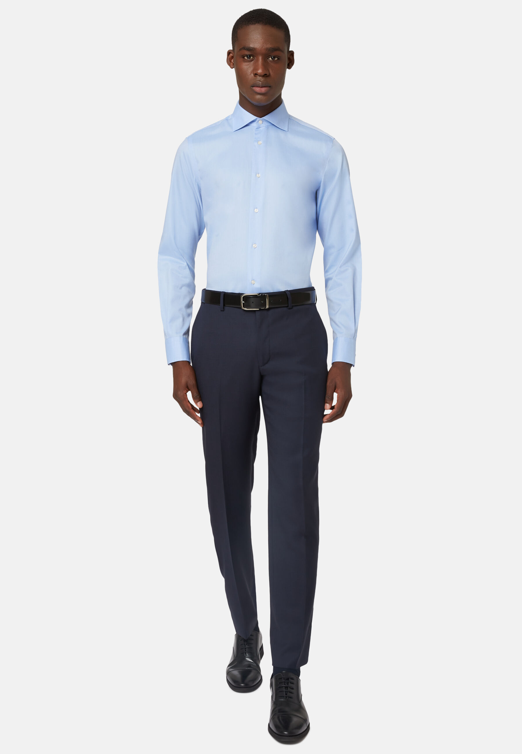 Buy Bleu Velvet Men's Smart Fit Solid Formal Trousers Air Force Blue at  Amazon.in
