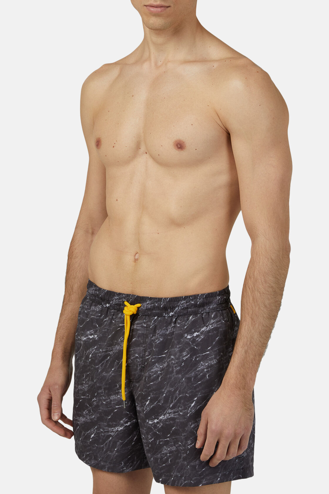 Men's Swimsuit with Marble Effect Print