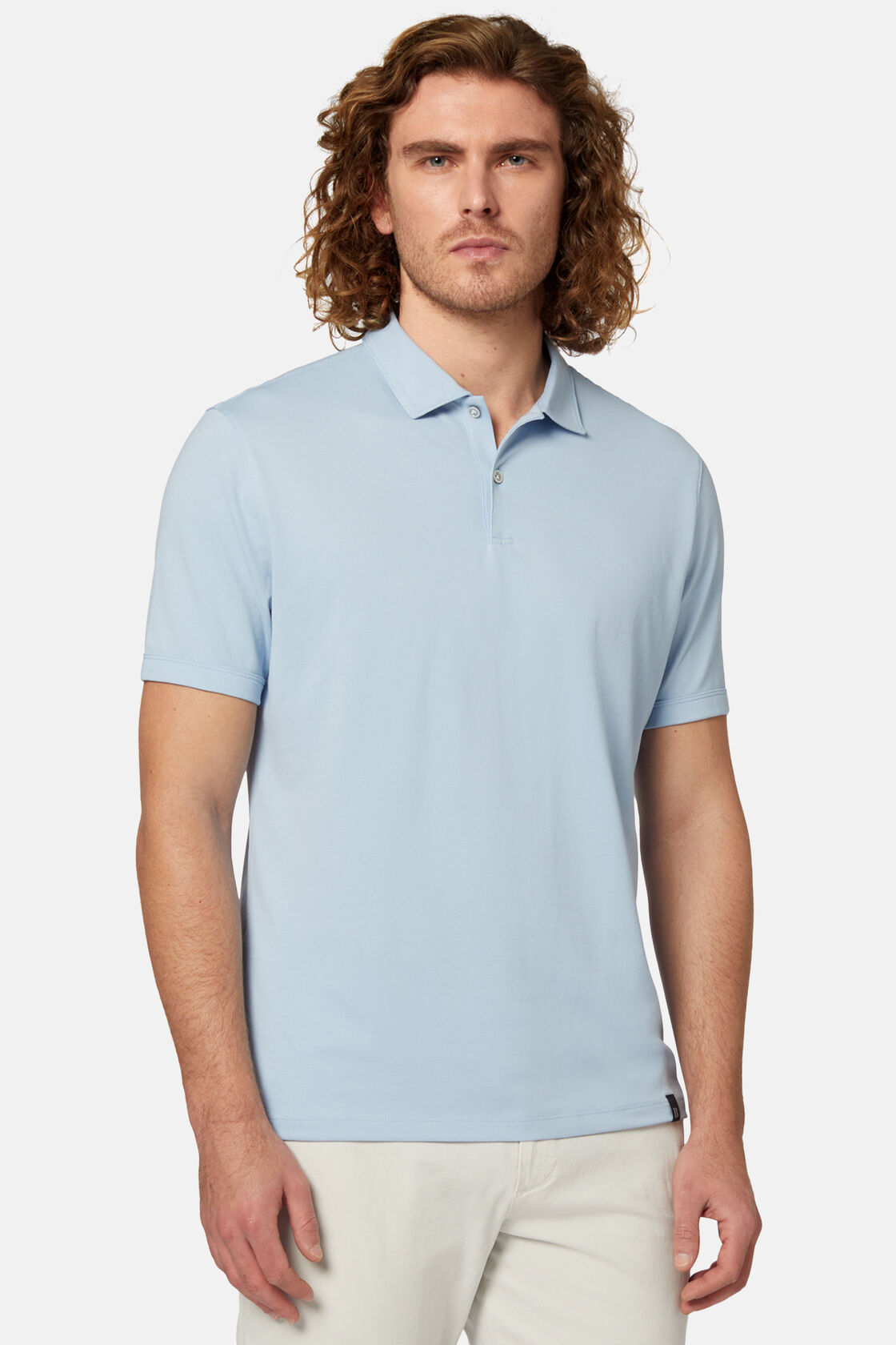 Wiosenna koszulka polo z wytrzymałej piki, Light Blue, hi-res