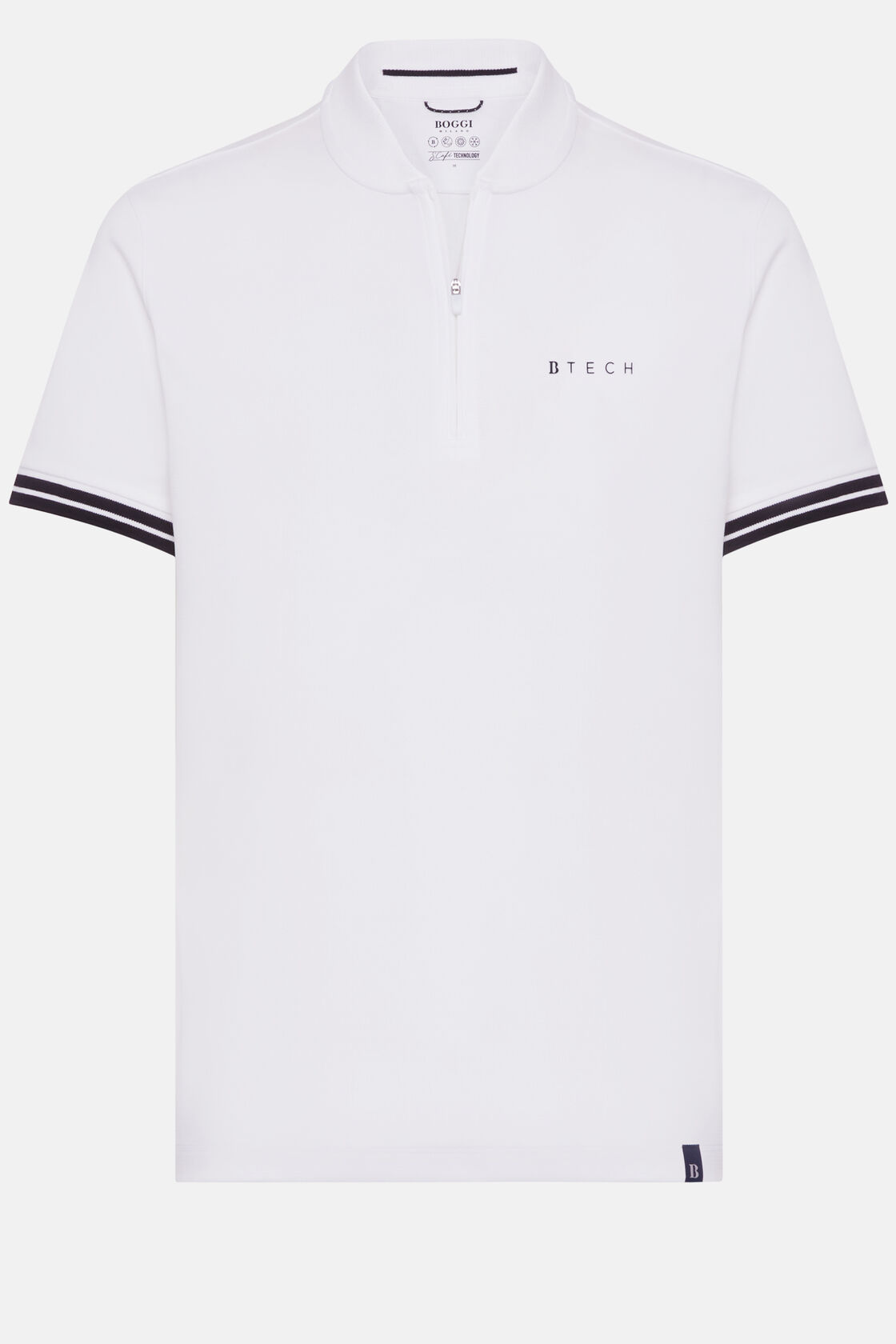 High-Performance Fabric Polo Shirt, White, hi-res