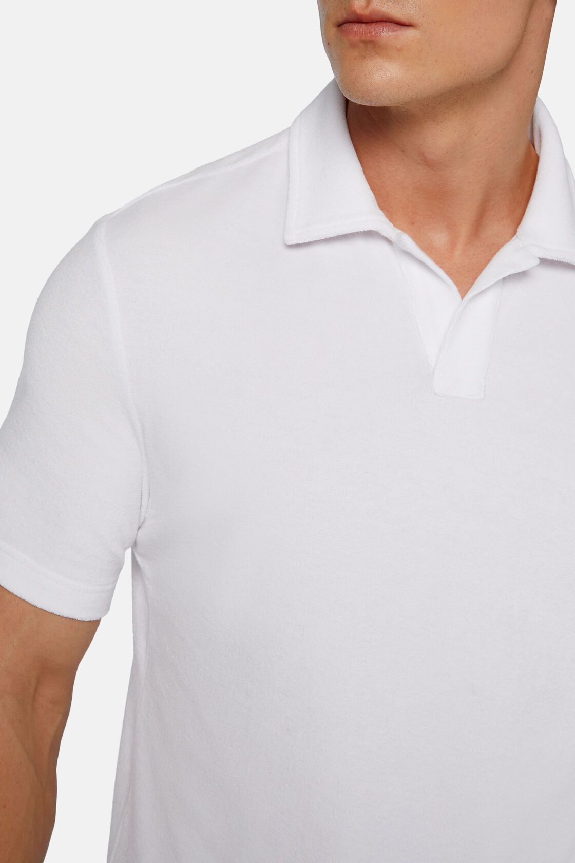 Bawełniano-nylonowa koszulka polo, White, hi-res