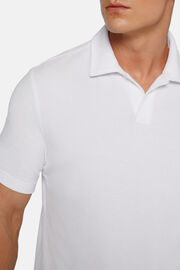 Camisa Polo em Algodão/Nylon, White, hi-res