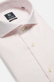 Slim Fit Pink Striped Cotton Dobby Shirt, , hi-res