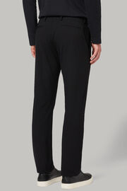 Regular fit stretch nylon trousers, Black, hi-res