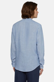 Hemelsblauw Linnen Regular Fit Overhemd, Light Blue, hi-res