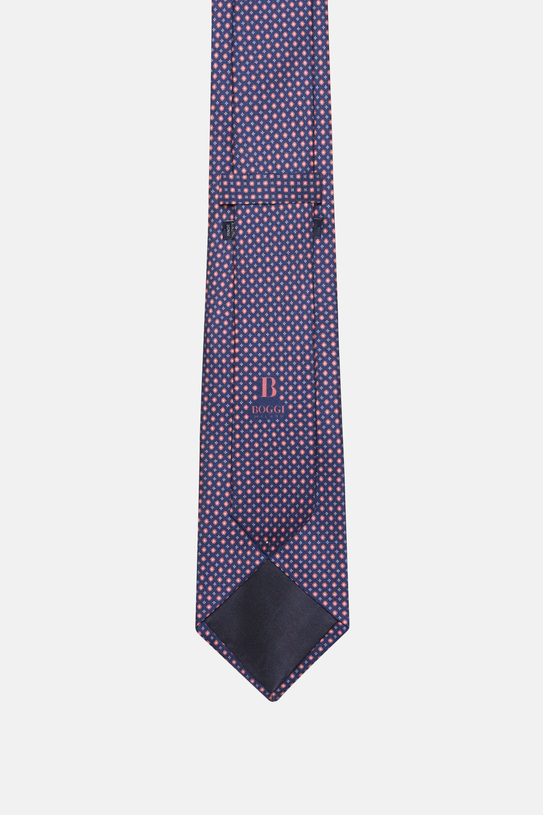 Μεταξωτή γραβάτα με φλοράλ σχέδιο, Burgundy, hi-res