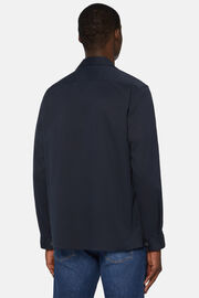 Granatowa koszula wierzchnia z tencelu i bawełny, Navy blue, hi-res