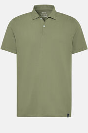 Spring Polo Shirt in Sustainable High-Performance Piqué, Military Green, hi-res