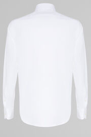 Camicia bianca in cotone elasticizzato slim fit, Bianco, hi-res