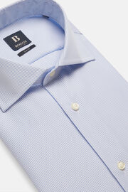 Σιέλ βαμβακερό πουκάμισο στενής εφαρμογής, Light Blue, hi-res