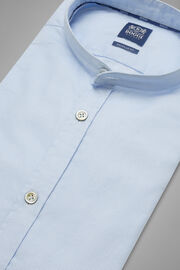 Regular Fit Sky Blue Shirt With High Collar, , hi-res