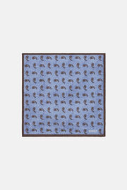 Micro Patterned Silk Pocket Square, Light Blue, hi-res