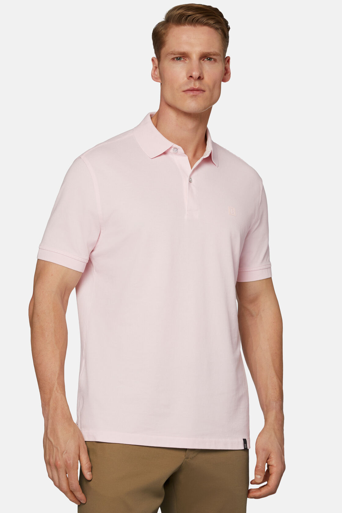 Βαμβακερό πικέ μπλουζάκι πόλο, Pink, hi-res