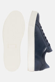 Marineblaue Sneaker Aus Leder, Navy blau, hi-res