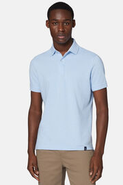 Cotton Piqué Polo Shirt, Light Blu, hi-res