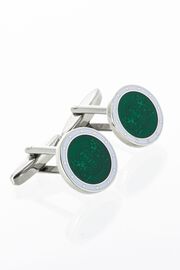 Gemello in metallo con logo colorato, Verde, hi-res